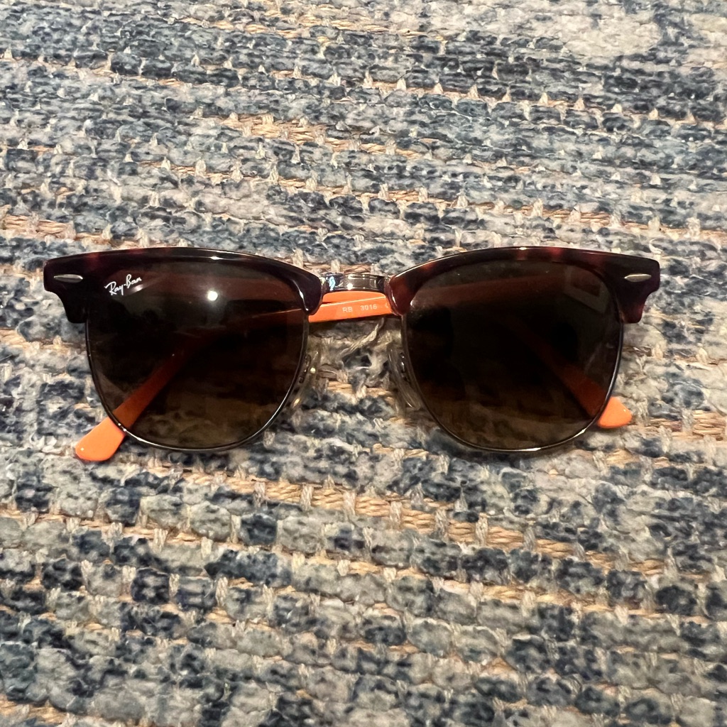 Ray-Ban Clubmaster Tortoise And Orange Sunglasses